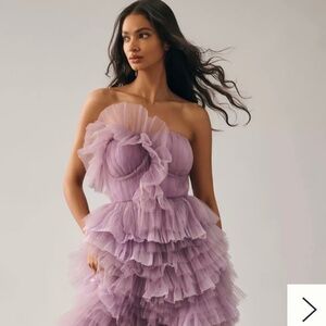 Ruffled Strapless Dress